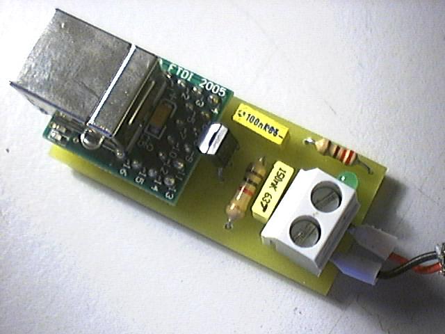 Real mounted FTDI MM232R module including FT232R top view